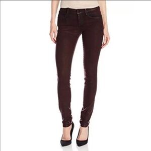 Habitual Eve High Rise Coated Skinny Jeans Burgundy Size 27